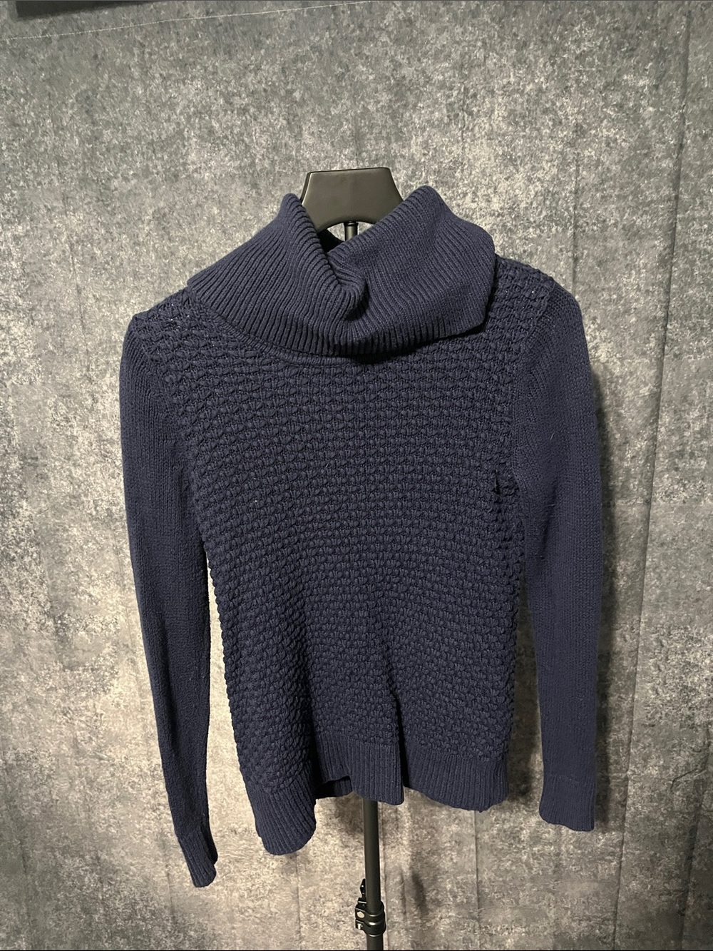 Banana Republic Navy Textured Cowlneck Sweater